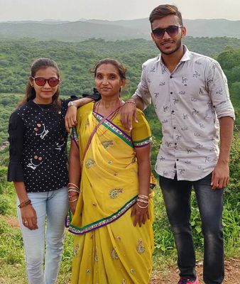 Family time: Chetan with his mother and sister.