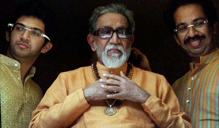 Dynasty in distress: Balasaheb (in the middle) with Uddhav (right) and Aditya Thackeray | PTI