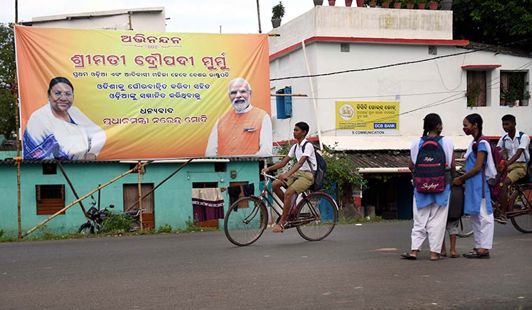 Odisha’s pride: A hoarding in Rairangpur congratulating Murmu | Salil Bera