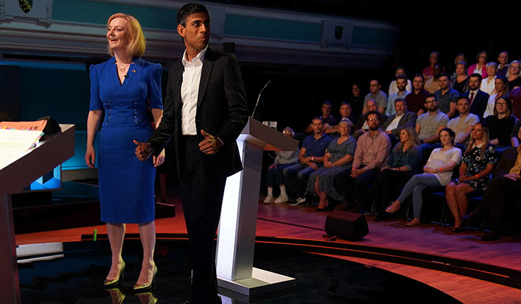 Fight to the finish: Sunak and Truss at a leadership debate hosted by the BBC | Reuters