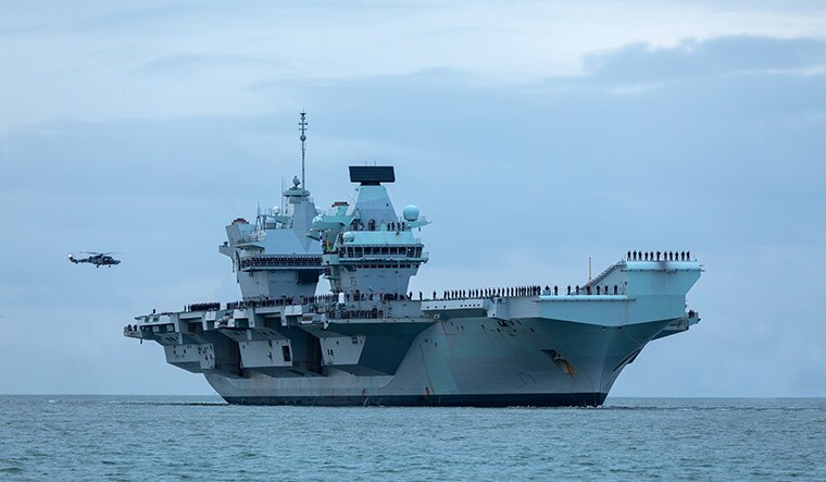 HMS Queen Elizabeth: The lead ship of the royal navy (britain) has a displacement of 65,000 tonnes and can carry up to 70 aircraft.