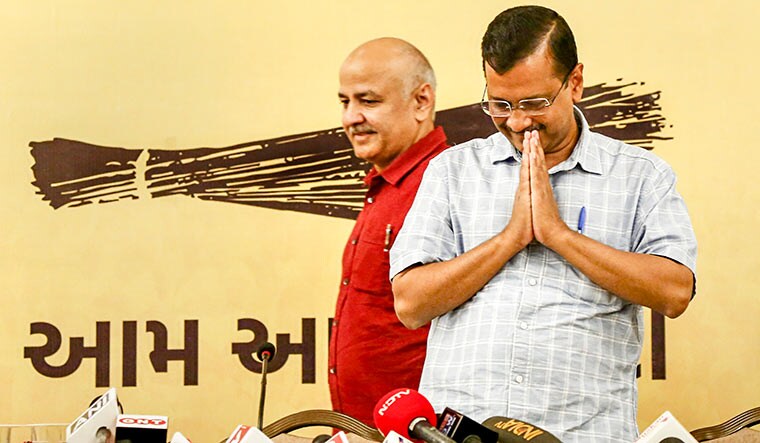 Fighting spirit: Arvind Kejriwal and Manish Sisodia at a news conference in Ahmedabad on August 22 | PTI