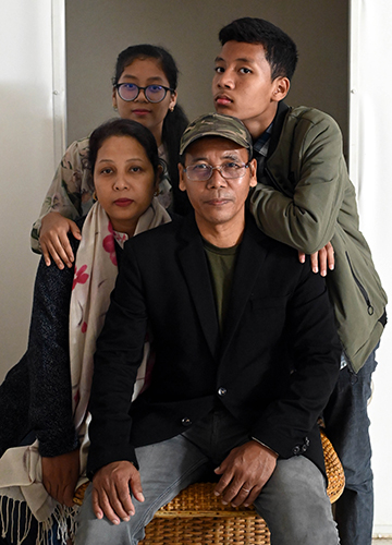 Family, reunited: Drishti with his wife Lilla and children Priyanka and Prateek.