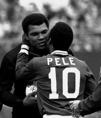 A meeting of the icons: Pele embraces boxer Muhammad Ali at a ceremony to honour the footballer at the Giants Stadium in New Jersey in 1977 | AP