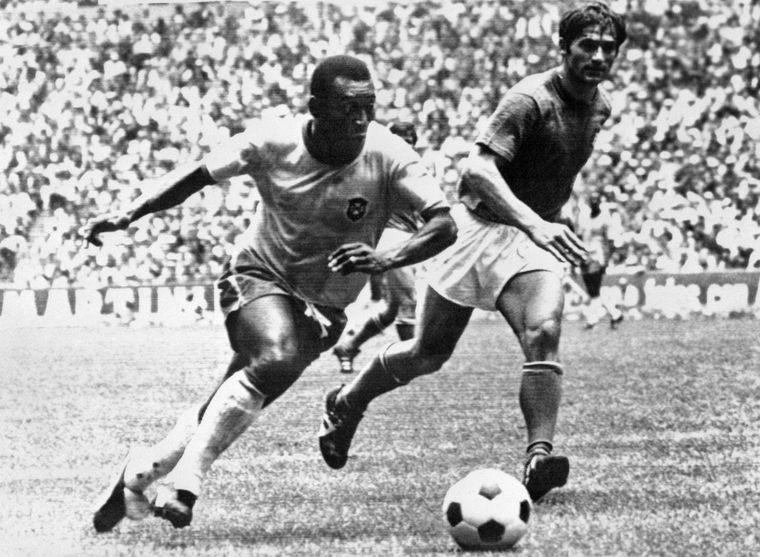 Evolution of a great: Pele in action during the 1970 World Cup final against Italy in Mexico City | AFP