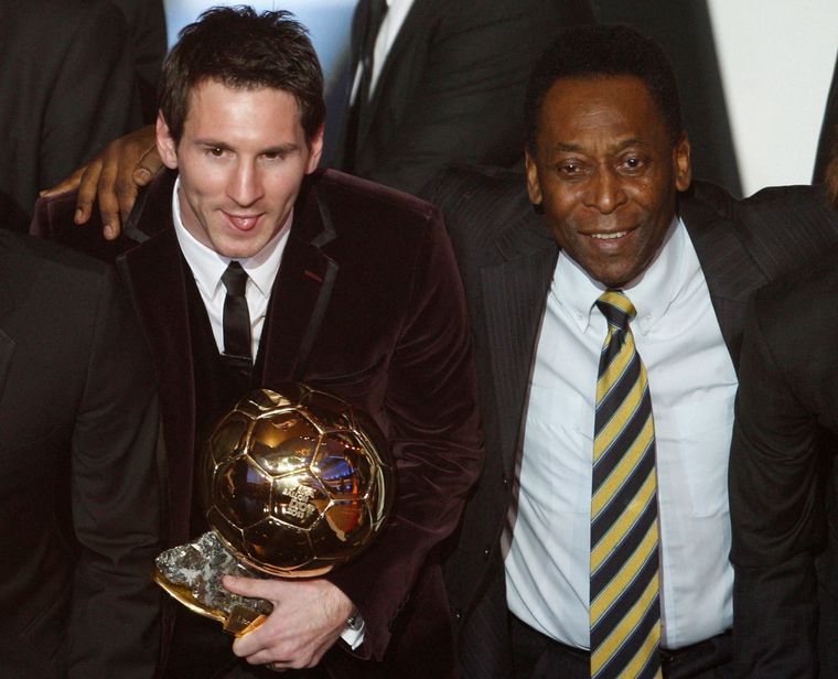 Era-definers: Pele with Messi in 2012. In an interview two years later, he acknowledged Messi’s greatness, but added that there was no need to compare people | Reuters