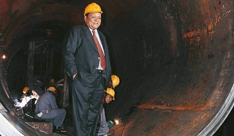 On the job: Naik at the L&T factory in Powai, Mumbai | L&T Photo Archives