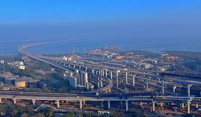 Mumbai’s pride: The Sewri-Nhava Sheva Trans Harbour Link in Mumbai, India’s longest sea bridge, is being constructed by L&T.