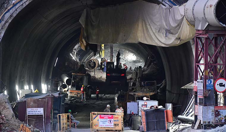 Hope floats: Rescue effort in progress at the Silkyara tunnel in Uttarkashi.