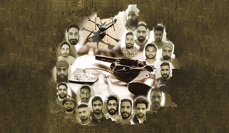 Faces of terror: Some of the major players of the gangster-terrorist nexus operating in Punjab | Imaging: Ajeesh Kumar M.