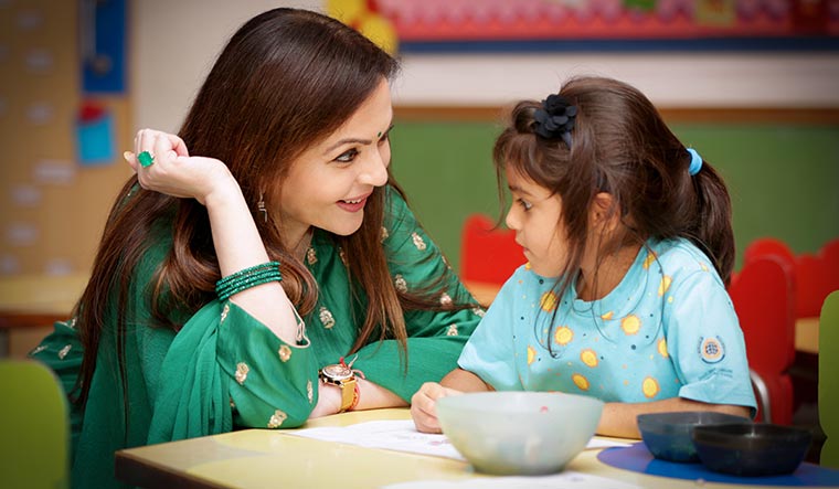 Leader, learner: Nita Ambani at Dhirubhai Ambani International School in Mumbai.