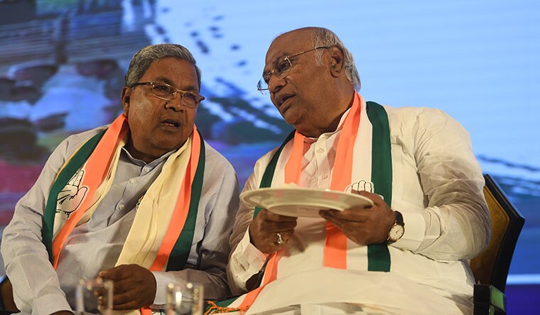 Tasting success: Congress president Mallikarjun Kharge with Chief Minister Siddaramaiah. The Karnataka CM has set a target of 20 plus seats in the Lok Sabha polls | Bhanu Prakash Chandra