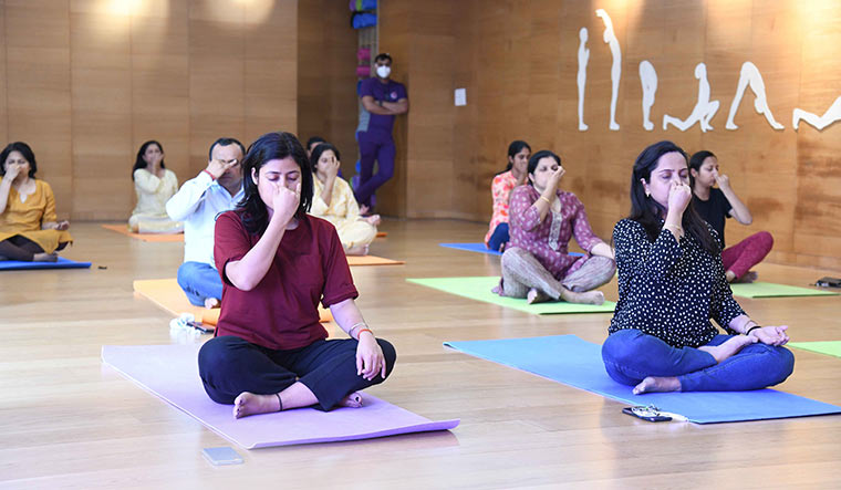 Hale and hearty: A yoga session at the Centre for Integrative Medicine and Research, at AIIMS, Delhi | Sanjay Ahlawat
