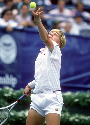 Respect for a rival: Boris Becker at the 1985 US Open | Getty Images