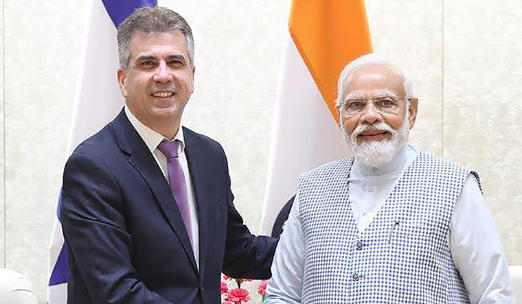 Warm vibes: Eli Cohen with Prime Minister Modi.