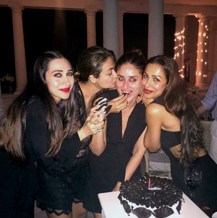 Kareena with (from left) sister Karisma and friends Amrita Arora Ladak and Malaika Arora | PTI