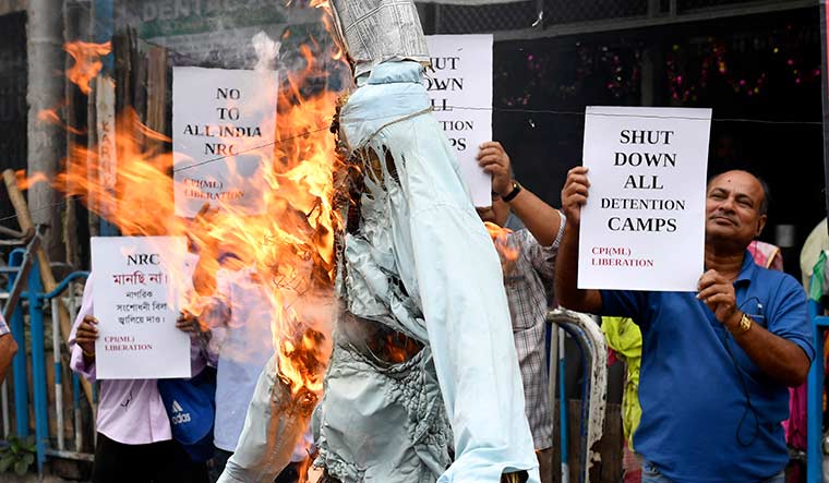 Burning anger: Protest in Kolkata against the NRC. The BJP has promised to implement NRC across the country | Salil Bera