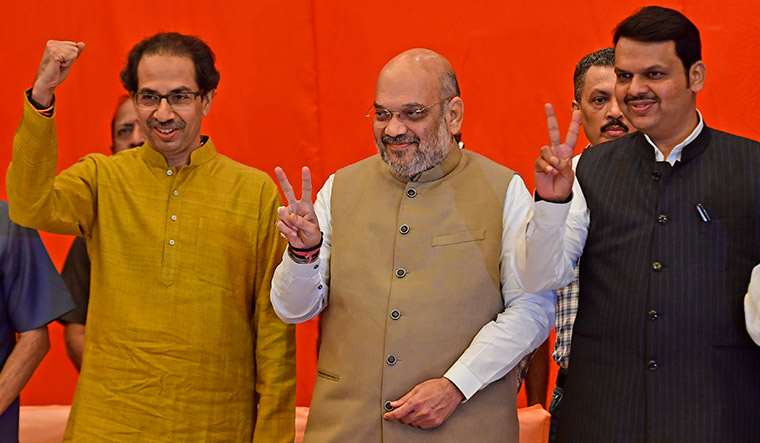 Team spirit: (From left) Shiv Sena president Uddhav Thackeray, BJP president Amit Shah and Maharashtra Chief Minister Devendra Fadnavis | Amey Mansabdar