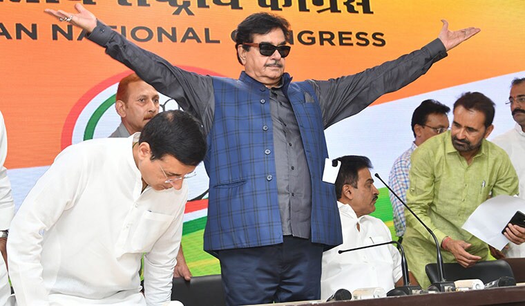 Twist in the tale: Shatrughan Sinha joins the Congress at the party headquarters in Delhi on April 6. He wwill contest from Patna Sahib | Arvind Jain