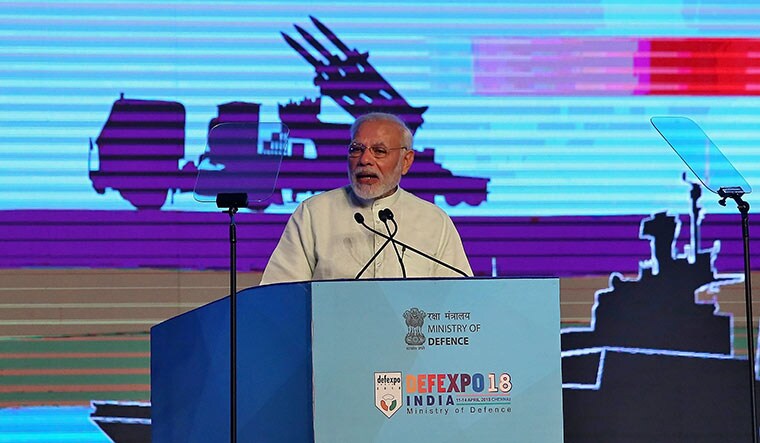 Defence mode: Prime Minister Narendra Modi during the inauguration of the DefExpo 2018 in Chennai | Reuters
