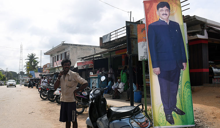 A cut-out of Shivakumar in his village of Doddalahalli | Bhanu Prakash Chandra