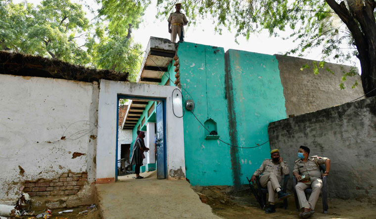 Tense situation: A view of the victim’s house | Sanjay Ahlawat