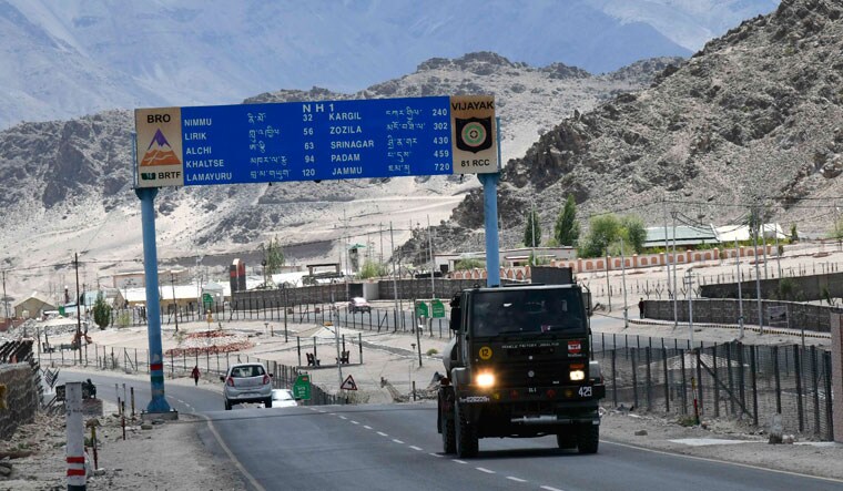 Trooping in: An Army truck passes through Leh | Sanjay Ahlawat