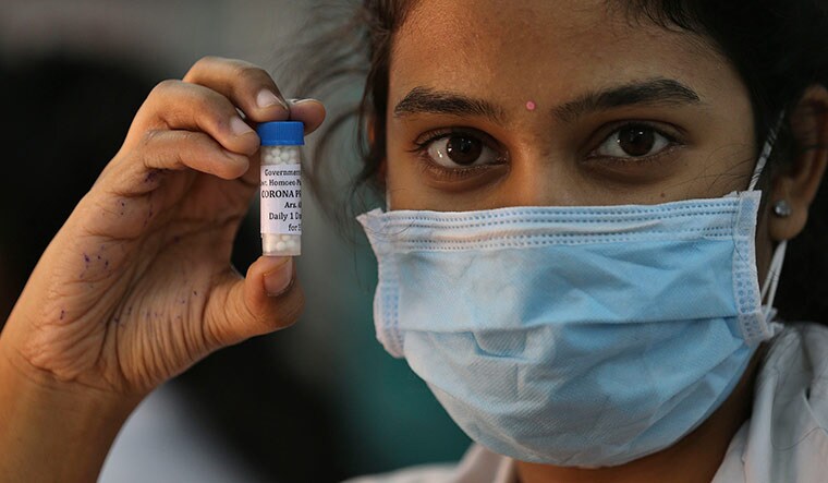 Trial and error: A doctor displays homoeopathy medicine recommended by a group of experts under AYUSH ministry | AP