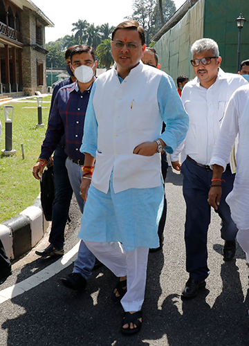Fresh face: Uttarakhand Chief Minister Pushkar Singh Dhami at his official residence in Dehradun | Pawan Kumar