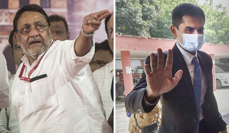 Bitter battle: Maharashtra Minorities Minister Nawab Malik (left) has been in a public spat with Narcotics Control Bureau’s Mumbai zone director Sameer Wankhede | Getty Images, PTI