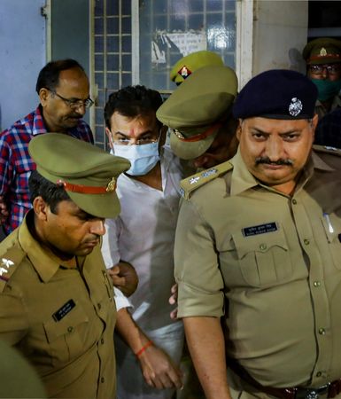 Reckless act: Ajay Misra’s son Ashish at the crime branch office | PTI