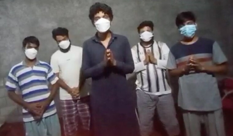 Seeking help: (from left) thamizhselvan rengasamy, mandar worlikar, aniket yenpure, naveen singh and pranav kumar.