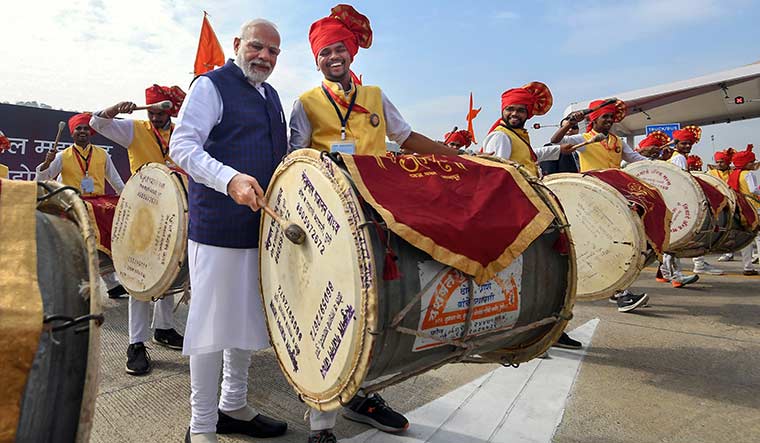 Gearing up for 2024: Narendra Modi during the inauguration of the Nagpur-Shirdi highway project | PTI