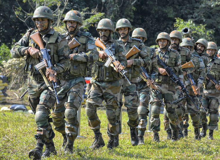 Keeping watch: Indian soldiers during a drill at Kibithu in Arunachal Pradesh’s Anjaw district in March 2018 | PTI
