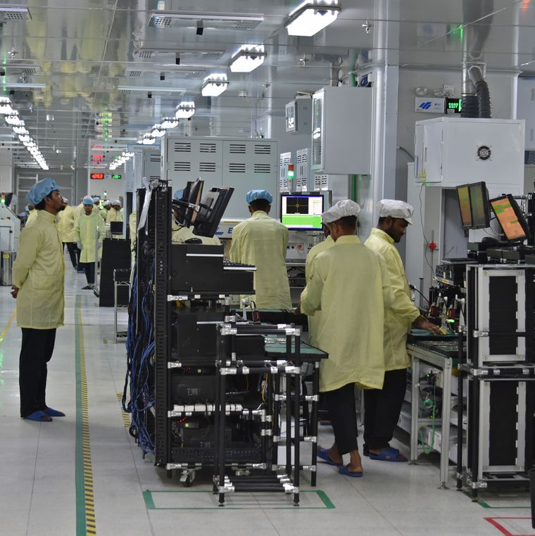 Dragon dependent: A manufacturing and assembling plant of Vivo in Greater Noida. A major chunk of raw materials that go into India’s manufacturing sector is imported, primarily from China. Components for anything from mobile phones to automobiles are imported | Aayush Goel