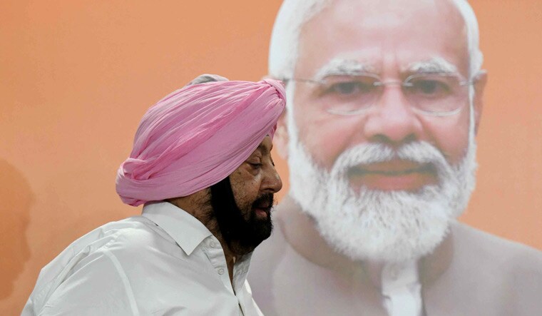 Changing sides: Amarinder Singh at the BJP headquarters in Delhi on September 19 | Sanjay Ahlawat