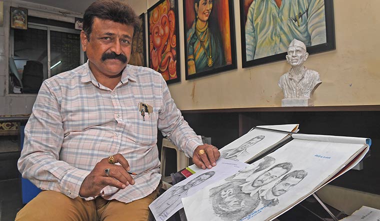 Nitin Mahadev Yadav, sketch artist | Amey Mansabdar