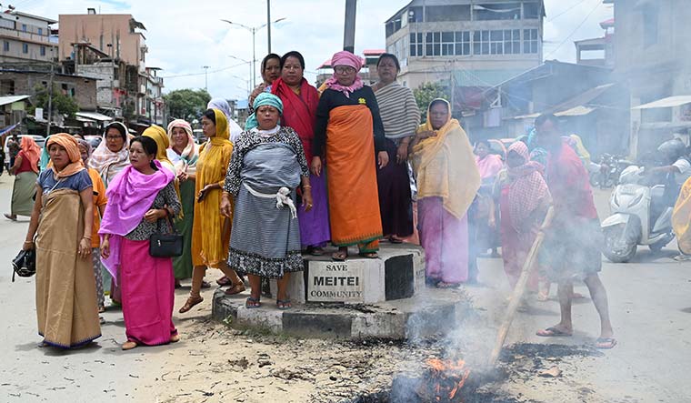 Burning anger: Meitei women protesting against Mizoram Chief Minister Zoramthanga expressing solidarity with the Zo group in Manipur | Salil Bera