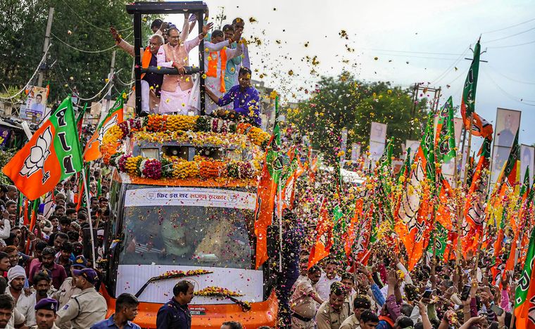 Path to victory?: Chouhan during a road show in Morena district on September 8 | PTI