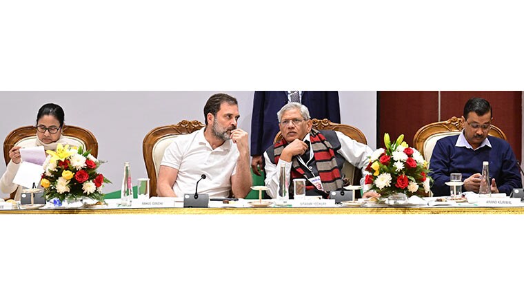 Talking turf: (From left) Mamata Banerjee, Rahul Gandhi, Sitaram Yechury and Arvind Kejriwal | Rahul R Pattom