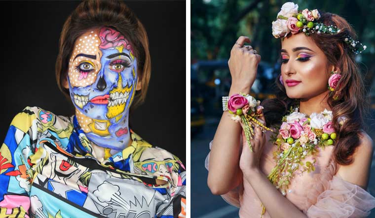 Beautifully chaotic: (Right and Left)Make-up artist and beauty influencer Fizza Abidi.
