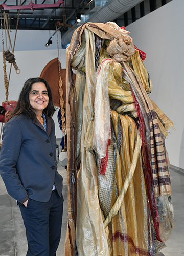 Smooth navigator: Kher next to her work ‘Cloak for MM’ made in sari, resin and metal, where she pays homage to a dear friend who died six years ago | Arvind Jain