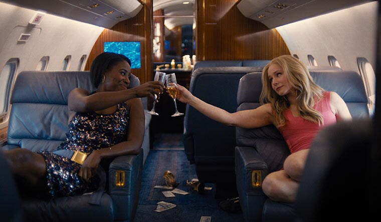 The high life: Kirby howell-baptiste and kristen bell in a still from queenpins.