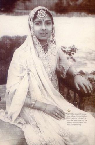 Elegant past: A 1930 picture of a girl from Arnauli wearing a sari with lace details.