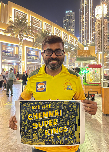 Fan fever: Prabhu Damodharan, co-founder of a CSK fan club, has not missed a single CSK match.