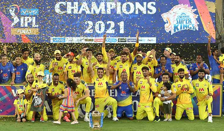 Reigning supreme: CSK team after winning IPL 2021 in Dubai.