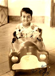 In his ‘Thunderbolt’ pedal car in Goa in 1959.