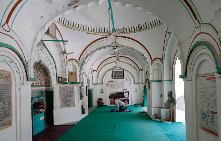 Call of faith: A man offers prayers at the Pandain ki masjid | Pawan Kumar