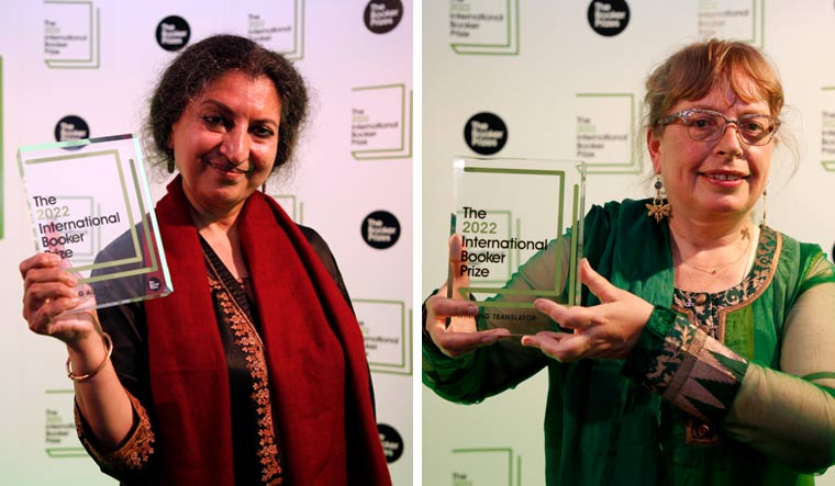 Winners take all: Sgeetanjali Shree and Daisy Rockwell with the 2022 International Booker Prize | Imaging: Deni Lal | AP