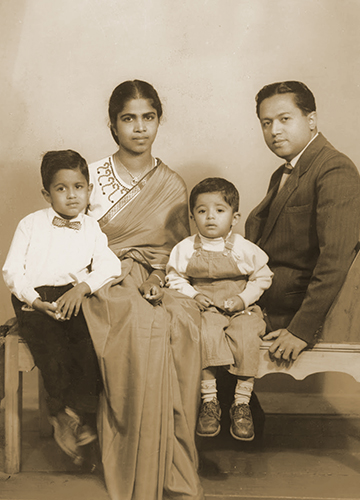 Women who inspire: (From left) Verghese’s elder brother George Jr, mother Miriam, Verghese and his father George Sr | Courtesy Abraham Verghese